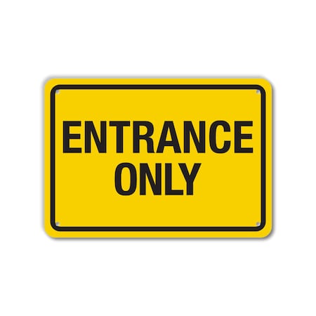 COVID Plastic Sign, Entrance Only, 14x10, LCUV-0028-NP_14x10